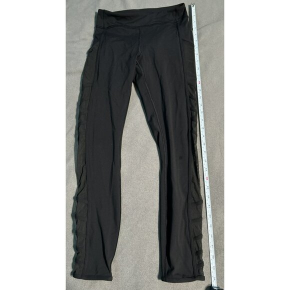 Lululemon Women's Leggings Side Pockets Black Mesh Sides Size 6 Sm - Read Desc - Picture 1 of 12